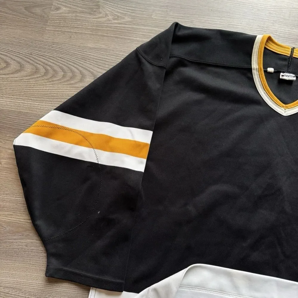 VINTAGE CCM MASKA PITTSBURGH PENGUINS BOSTON BRUINS AUTHENTIC BLANK JERSEY 52